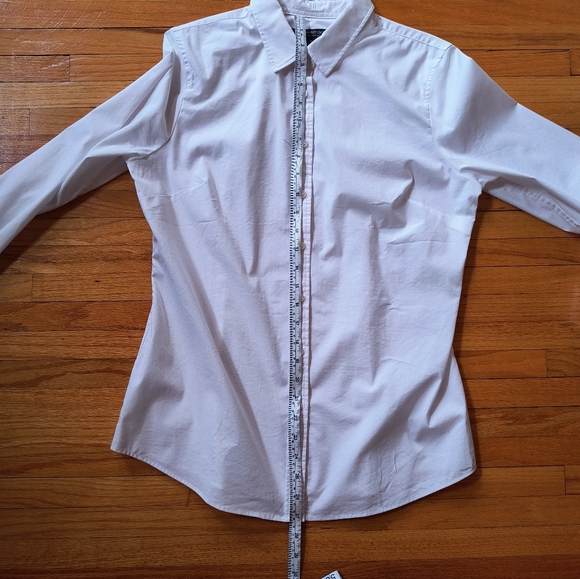 Banana Republic white button-down shirt fold-back cuff - Picture 5 of 8